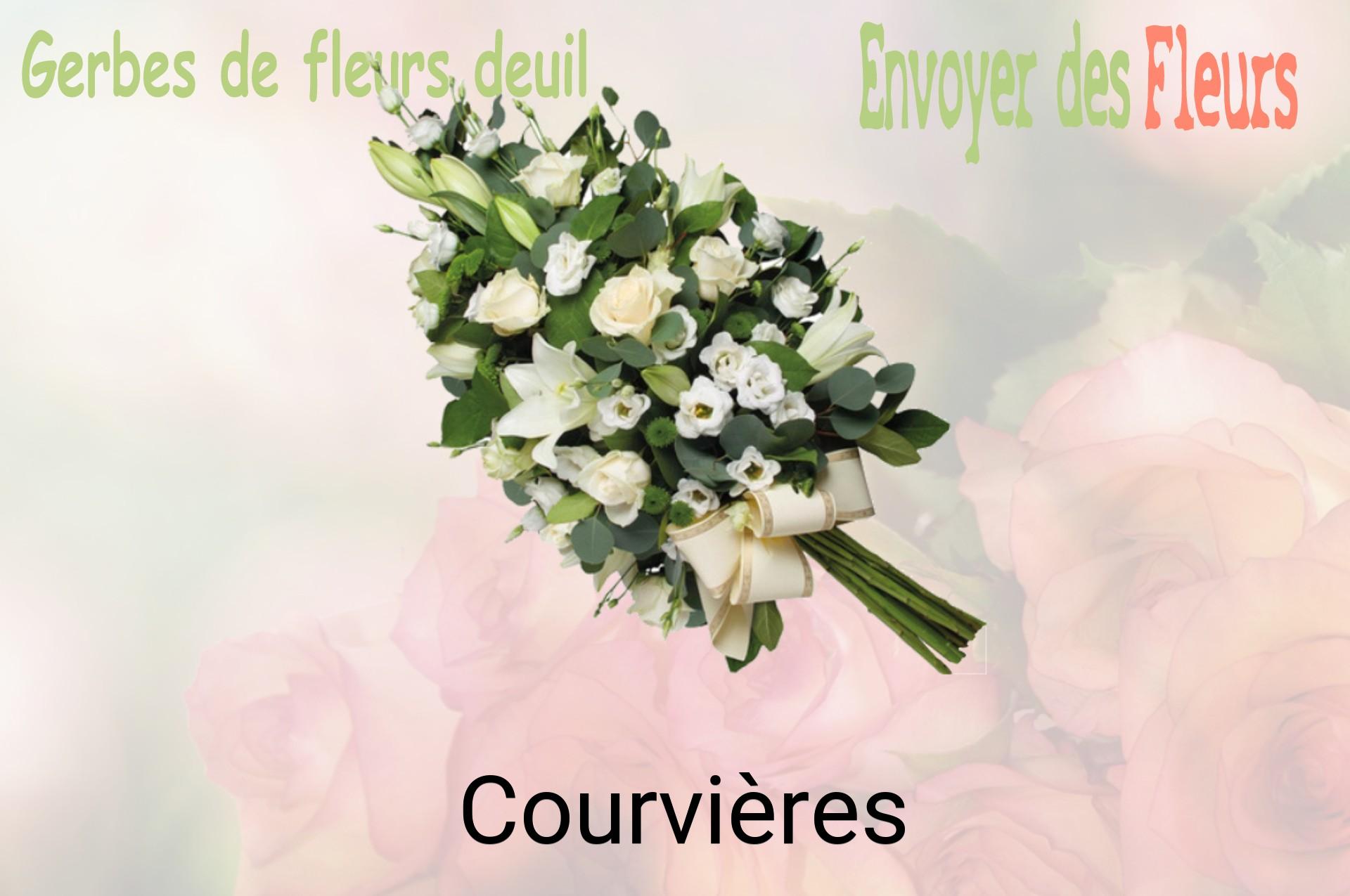 Gerbe de fleurs de deuil livrée à Courvières